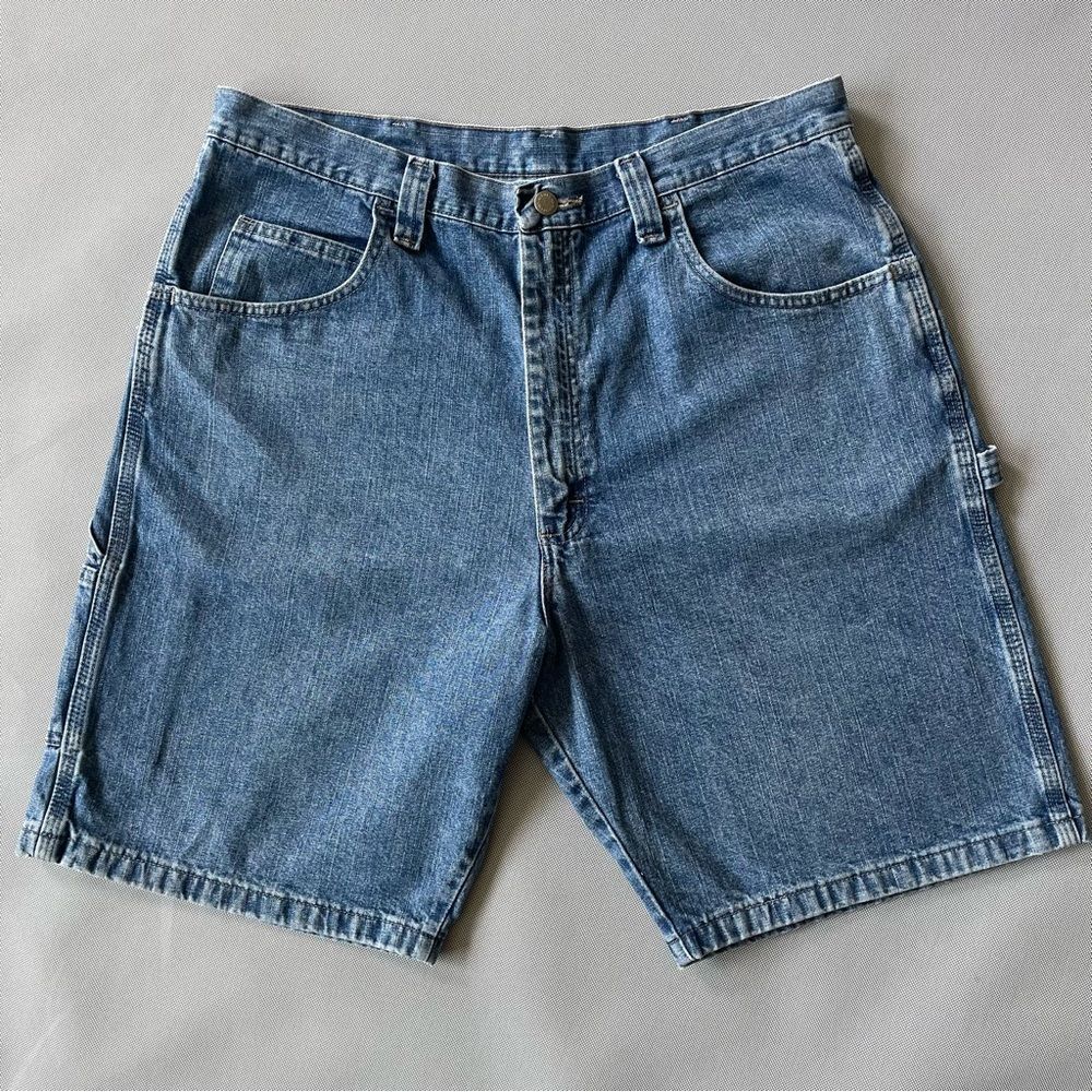 Vintage Wrangler Baggy Carpenter Denim Jean Shorts Jorts Men’s Size 36 Waist EUC - Picture 2 of 11